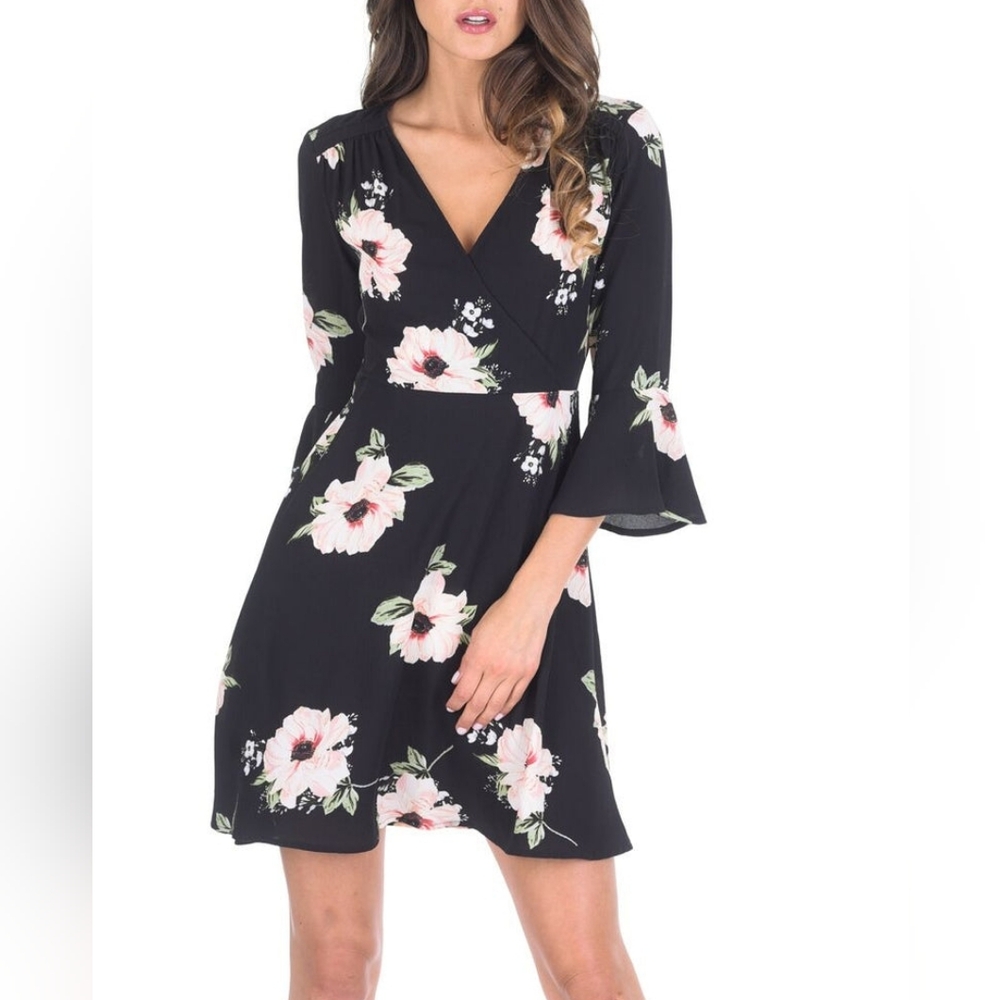AX PARIS Rose Print Floral Dress UK Size 12